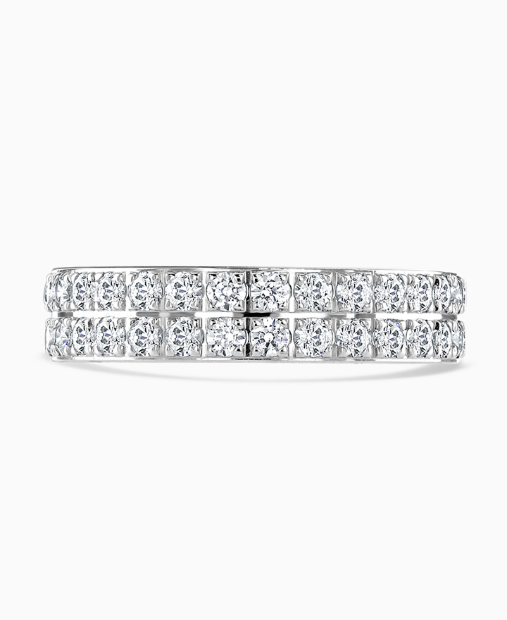 Two row diamond eternity ring