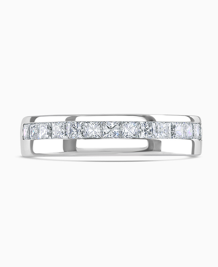 Channel set diamond wedding ring