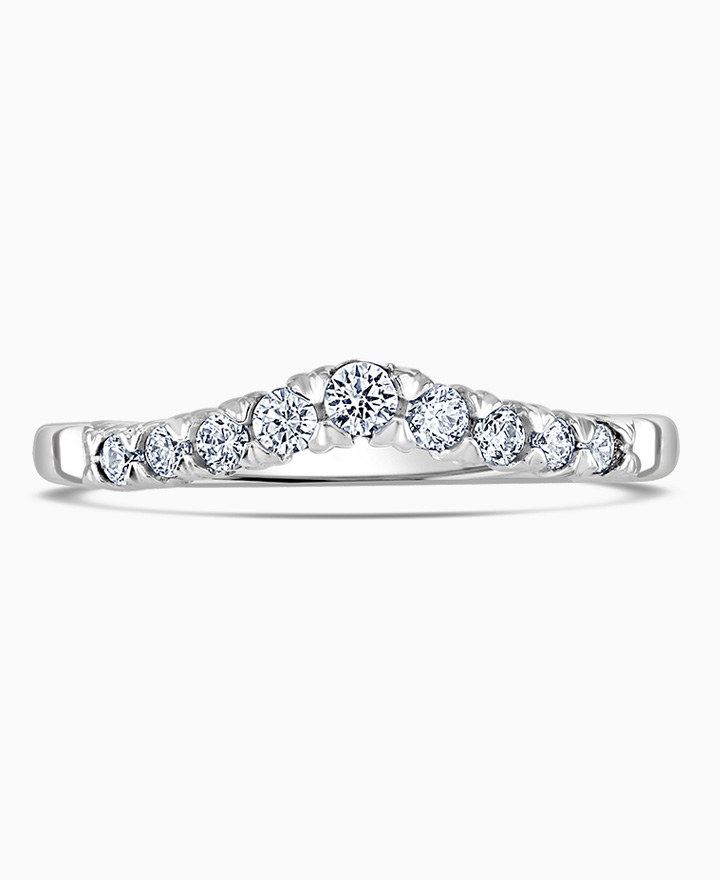 Shaped diamond set wedding ring