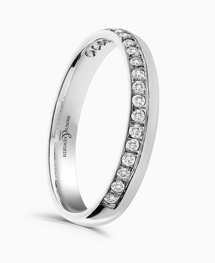 Edge set diamond wedding ring