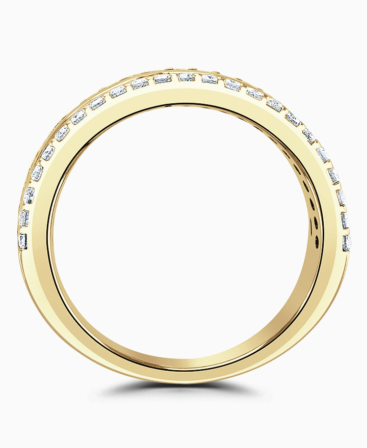 Three row diamond & sapphire eternity ring