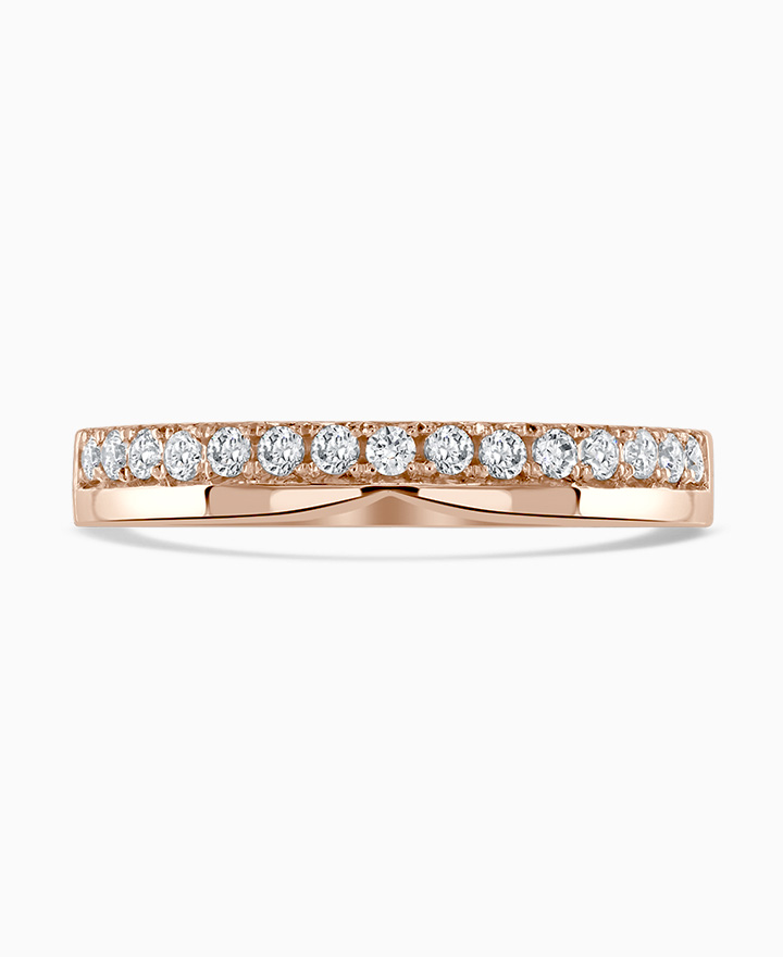 Cutaway diamond set wedding ring