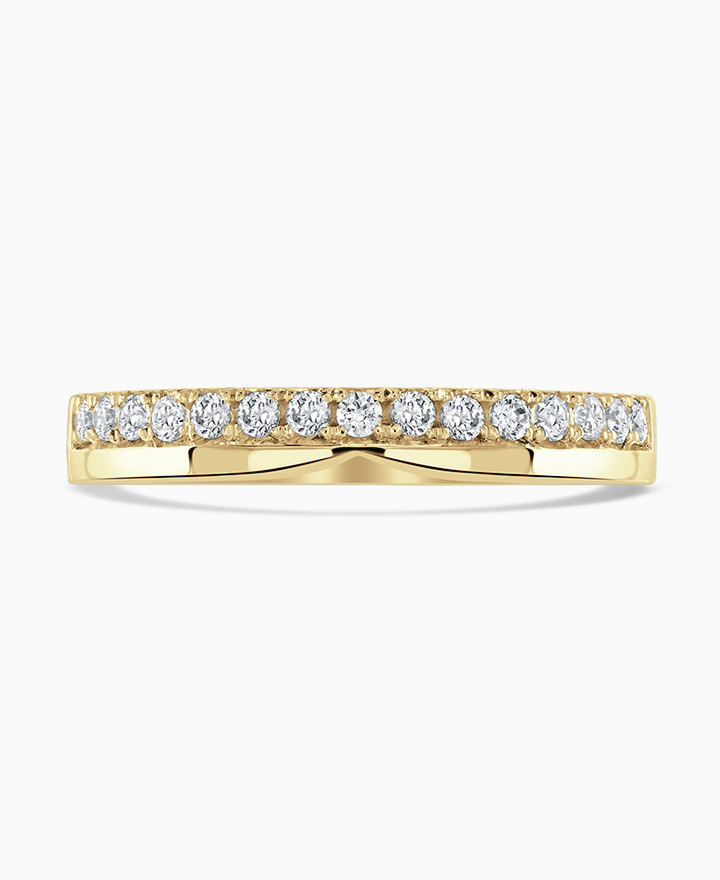 Cutaway diamond set wedding ring