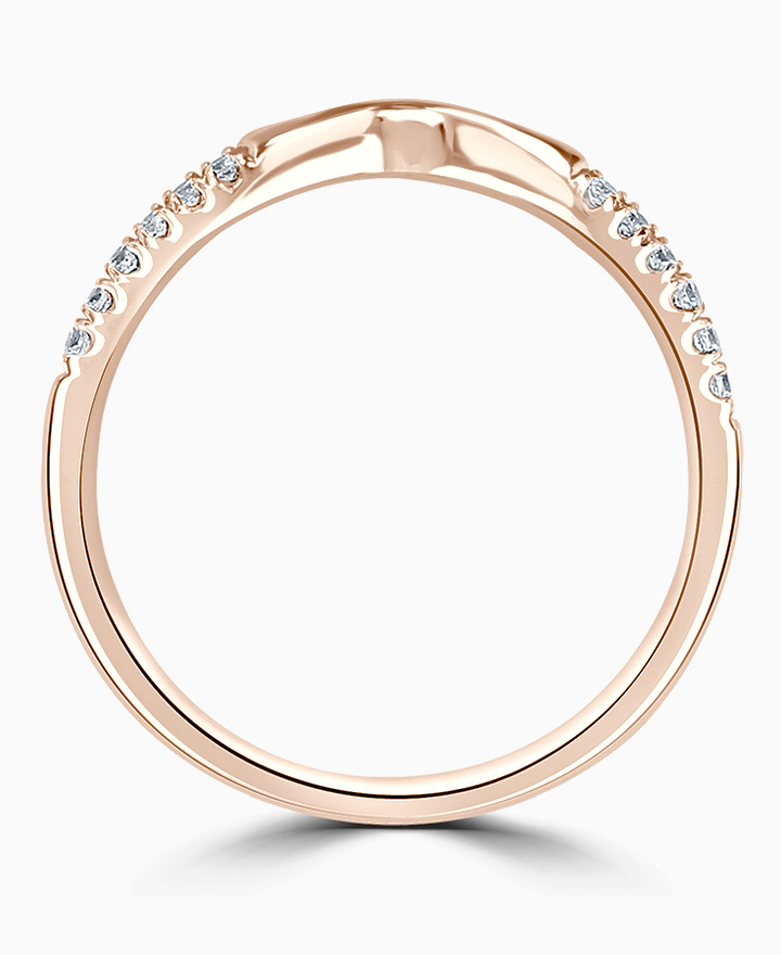 Shaped diamond set wedding ring