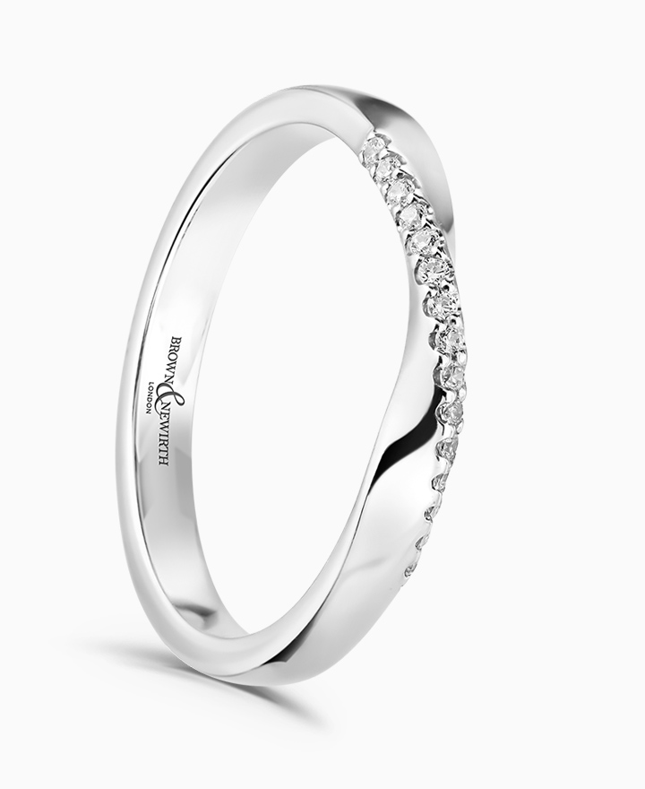 Bow Tie Shaped Diamond Wedding Ring